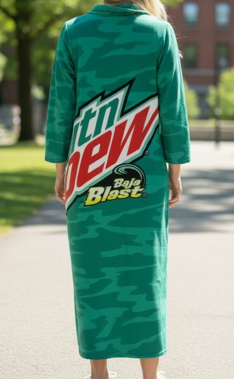 Mountain Dew Baja Blast Snuggie Wearable Fleece Blanket With Sleeves Super Soft